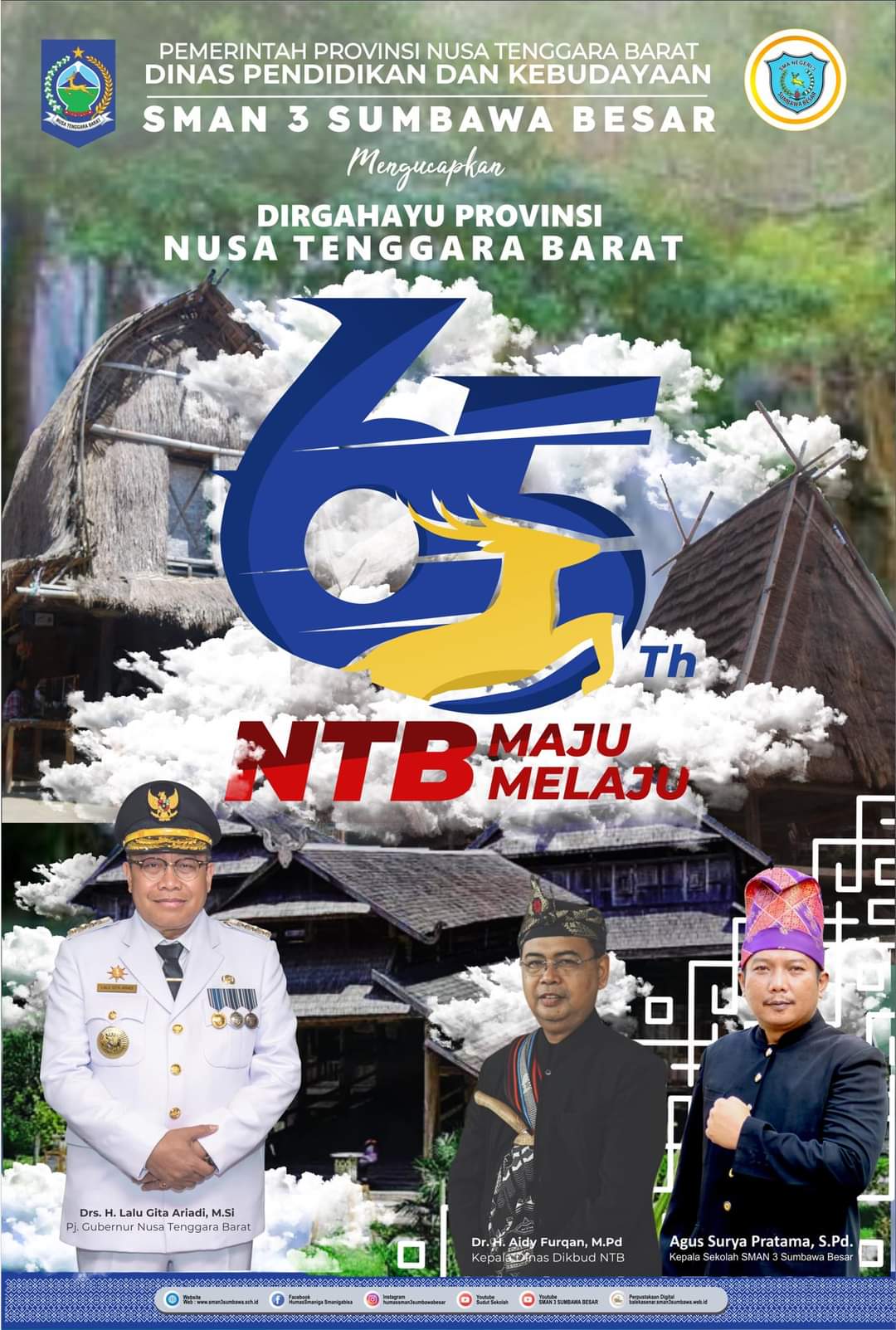 SMA NEGERI 3 SUMBAWA MEMGUCAPKAN SELAMAT HUT NTB KE 65 TAHUN 2023