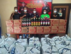 Polres Bima Kota Amankan 1200 Botol Miras Berbagai Jenis 